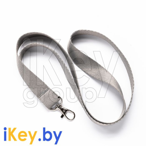 Купить Ланъярд с металлическим карабином серый
